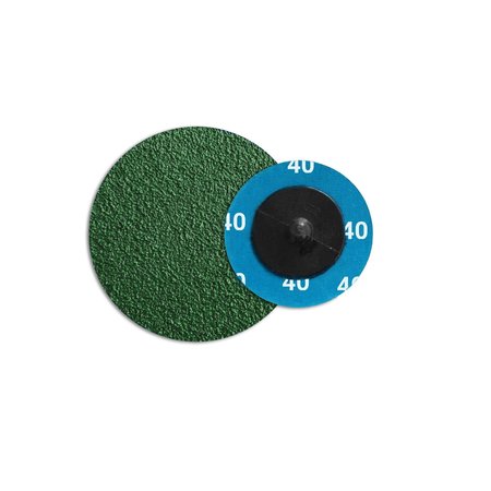 CONTINENTAL ABRASIVES 2" 40 Grit Green Zirconia with Grinding Aid  Cloth Reinforced Quick Change Style Disc Q-ZG2040